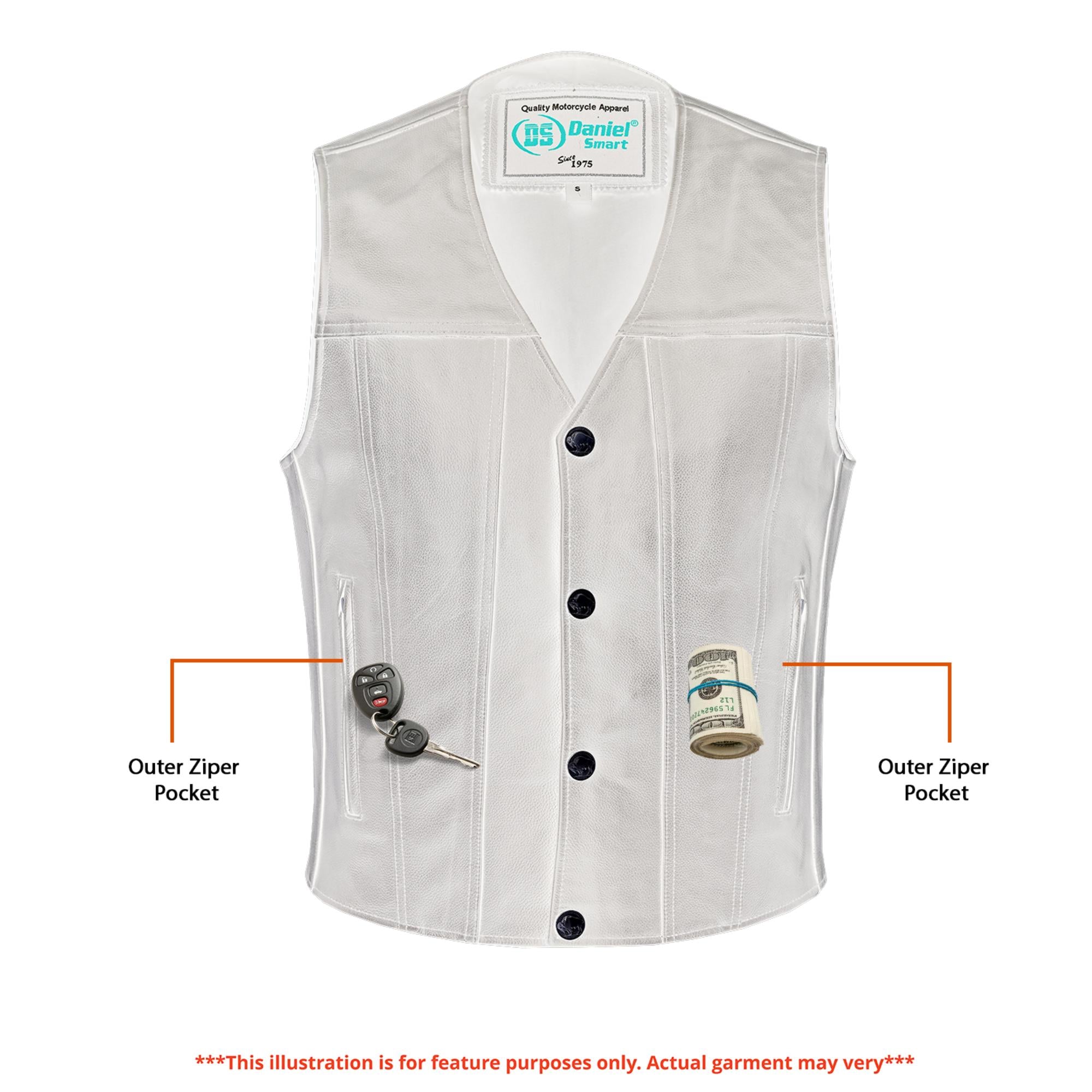 DS125 Men's Single Back Panel Concealed Carry Vest (Buffalo Nickel He - Image 4