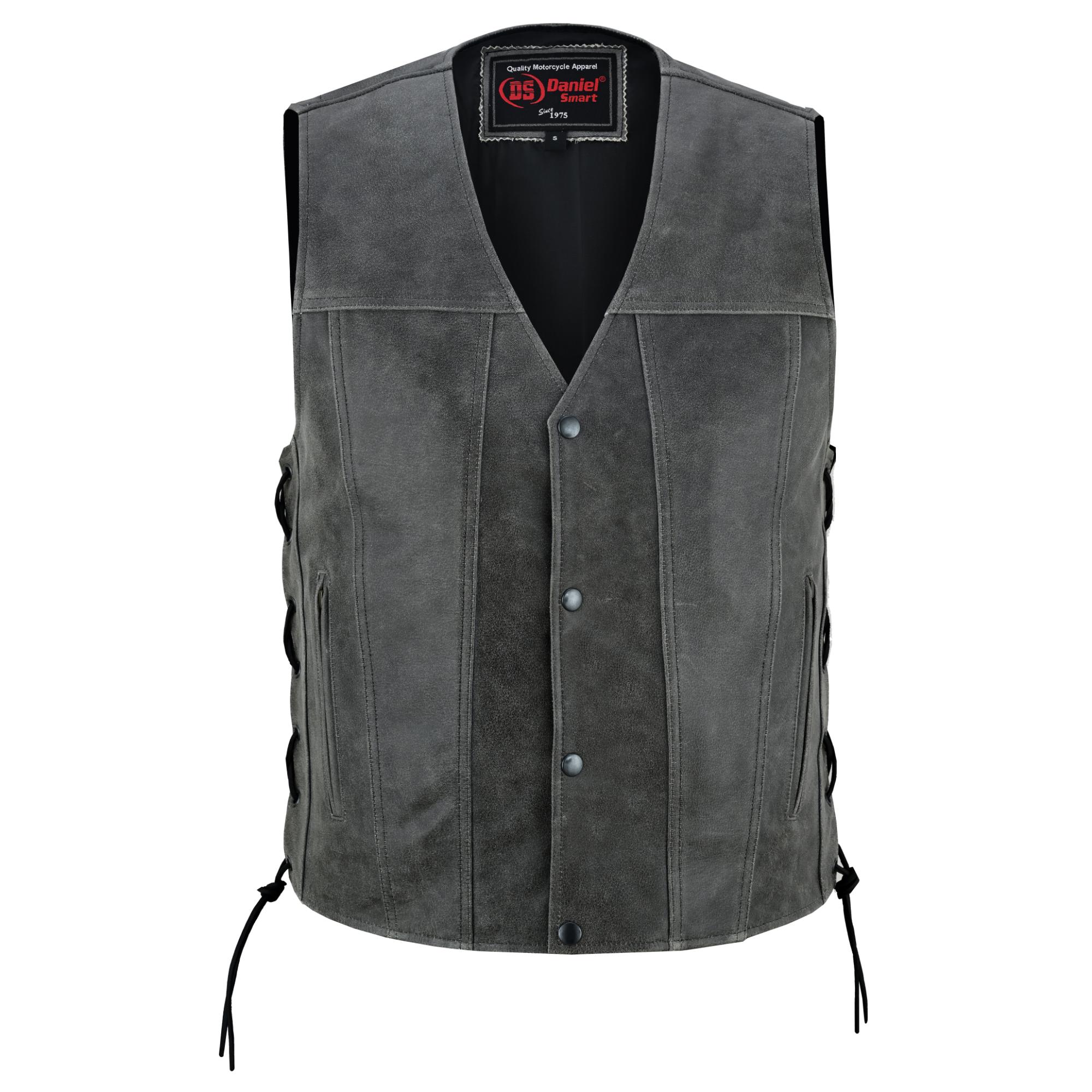 DS105V Men's Gray Single Back Panel Concealed Carry Vest - Image 3