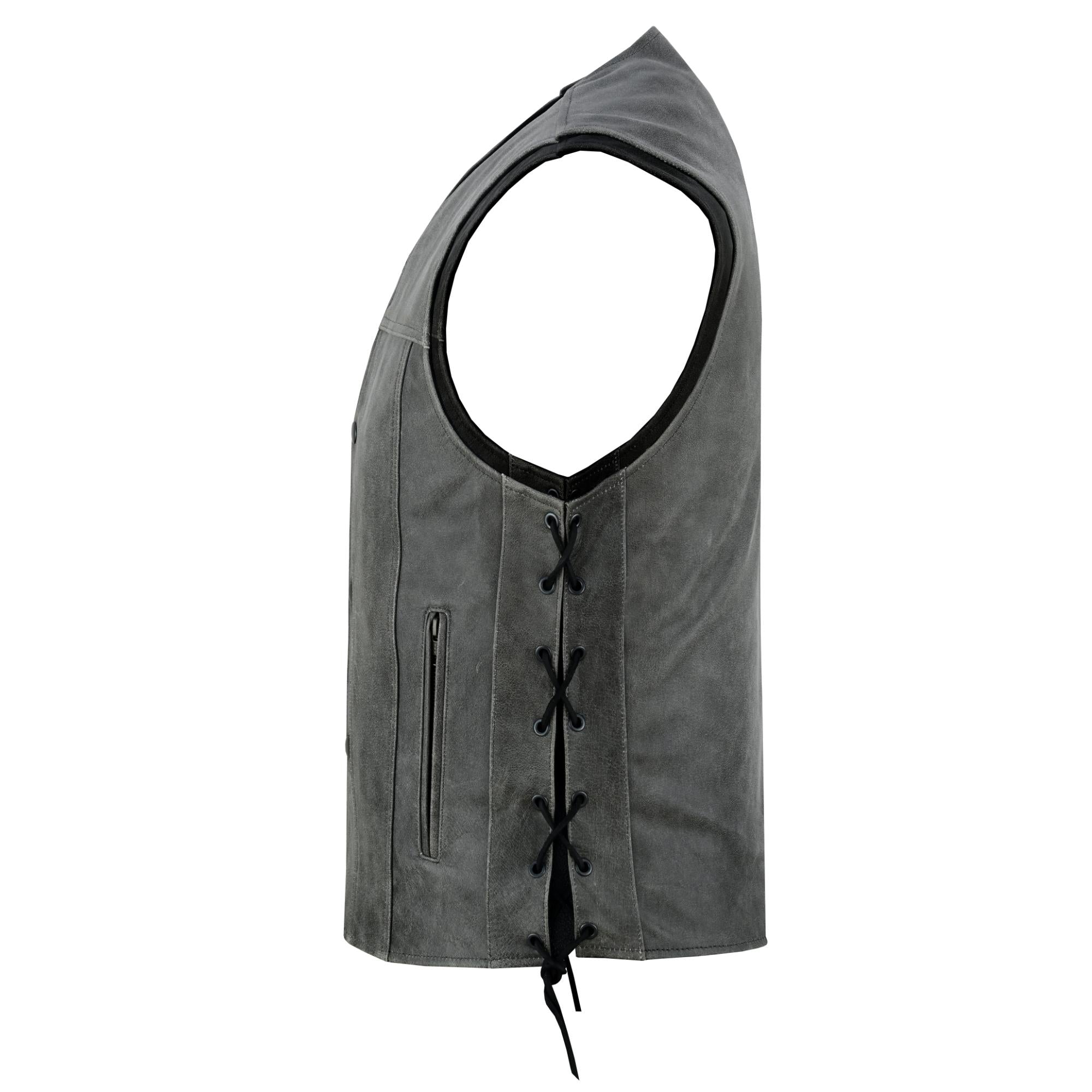 DS105V Men's Gray Single Back Panel Concealed Carry Vest - Image 6