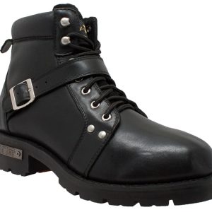 9143 Men's YKK Zipper Biker Boot-Black