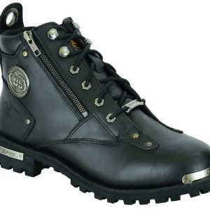 DS9730 Men's 6 Side Zipper Plain Toe Boot