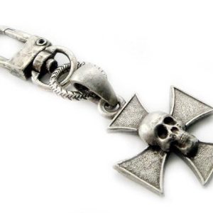 K-SKICP Skull Iron Cross Clip-On