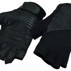 DS7 Leather/ Textile Fingerless Glove