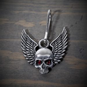 BZP-35 Skull Upwing Diamond Zipper Pull