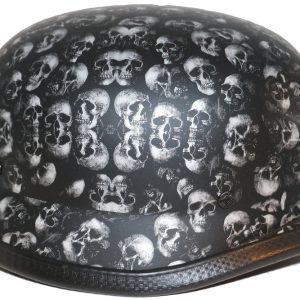 H80 Novelty German Grey Skull Flat Black - Non DOT