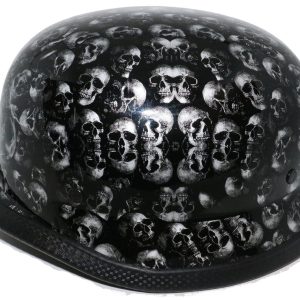 H81 Novelty German Grey Skull Gloss Black - Non DOT