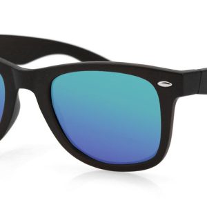EZWA01 Winna Sunglass, Matte Black, Smoked Green Mirror Lens
