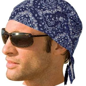 HW2687 Headwrap Paisley Navy