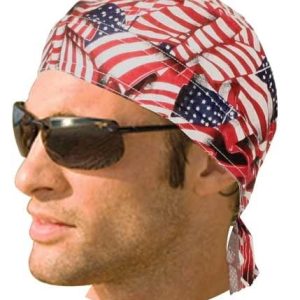 HW2672 Headwrap Tossed American Flag