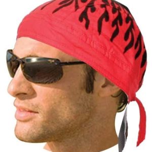 HW2673 Headwrap Red Flames