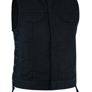 DM986 Women's Advance Side Laces Black Construction Denim Vest