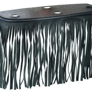B1005 Black Leather Floor Boards with Fringe - Large