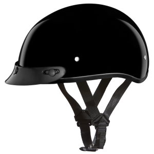 D1-A D.O.T. DAYTONA SKULL CAP- HI-GLOSS BLACK