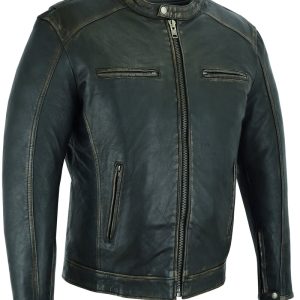 DS743 Men's Cruiser Jacket in Lightweight Drum Dyed Distressed Naked