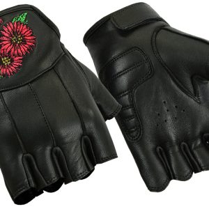 DS36 Women's Embroidered Fingerless Glove