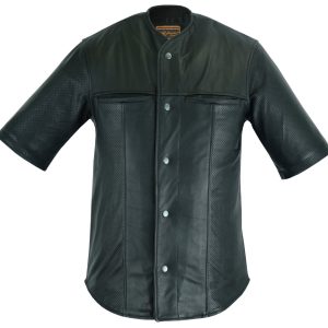 DS775 Leather Baseball Motorcycle Shirt