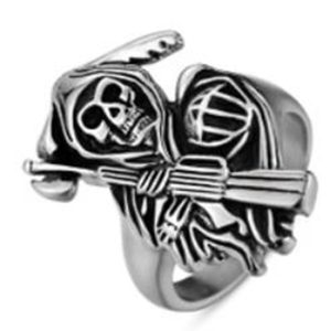 R103 Stainless Steel Reaper Biker Ring