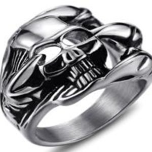 R105 Stainless Steel Skull Vador Biker Ring
