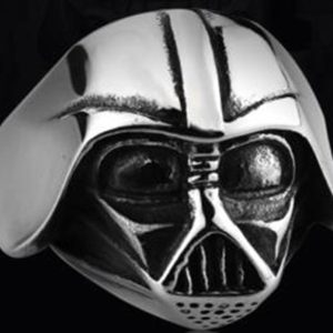R120 Stainless Steel Star Wars Face Skull Biker Ring