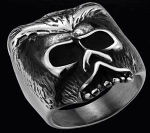 R140 Stainless Steel Bearded Skull Biker Ring