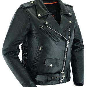 DS831 Women's Classic Side Lace Police Style M/C Jacket
