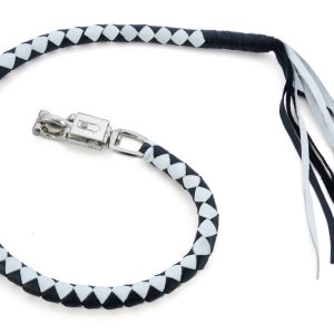 GBW204 Leather Biker Whip-White/Black