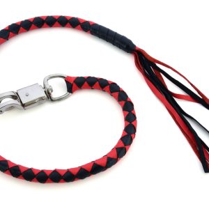 GBW203 Leather Biker Whip-Red/Black