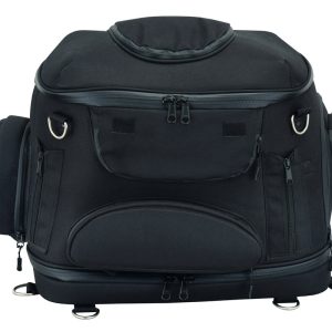 DS388 Daniel Smart Black Heavy Duty Textile Motorcycle Pet Carrier Si