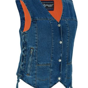 DM948 Women's 6 Pocket Denim Utility Vest - Blue