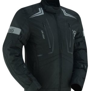 DS4610 Flight Wings - Black Textile Motorcycle Jacket for Men