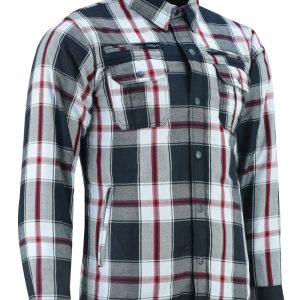 DS4672 Armored Flannel Shirt - Black, White & Red