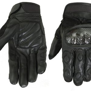 DS55BK Leather/ Textile Sporty Glove