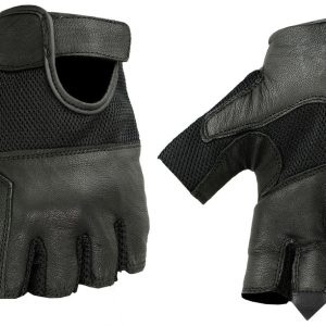 DS17 Leather/ Mesh Fingerless Glove