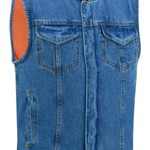 DM981BU Concealed Snaps, Denim Material, Hidden Zipper, w/o Collar