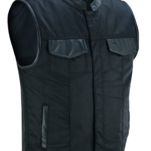 DS689 Concealed Snap Closure, Textile Material, Scoop Collar & Hidden