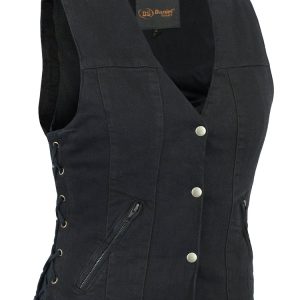 DM906BK Women's Single Back Panel Concealed Carry Denim Vest