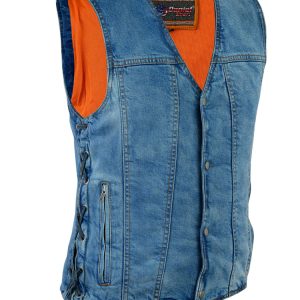 DM905BU    Men's Single Back Panel Concealed Carry Denim Vest