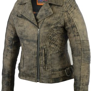 DS836 Women's Updated Stylish Antique Brown M/C Jacket