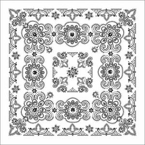 BD2506 Bandana Texas Paisley White [27" x27"]