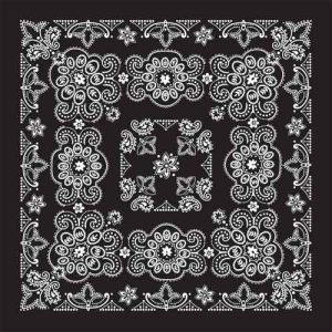 BD2508 Bandana Texas Paisley Black [27" x27"]