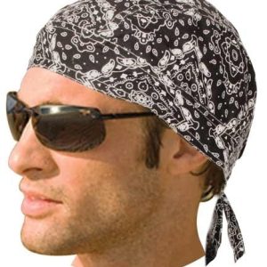 HW2617 Headwrap Paisley Black (Unlined)