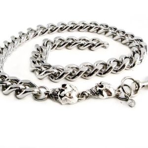 CH33SKXL-22 Monster Leash Necklace with Skull 22"