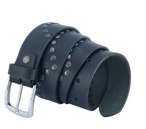 BLT2014 Super Cool Curved Pattern Studded Leather Belt