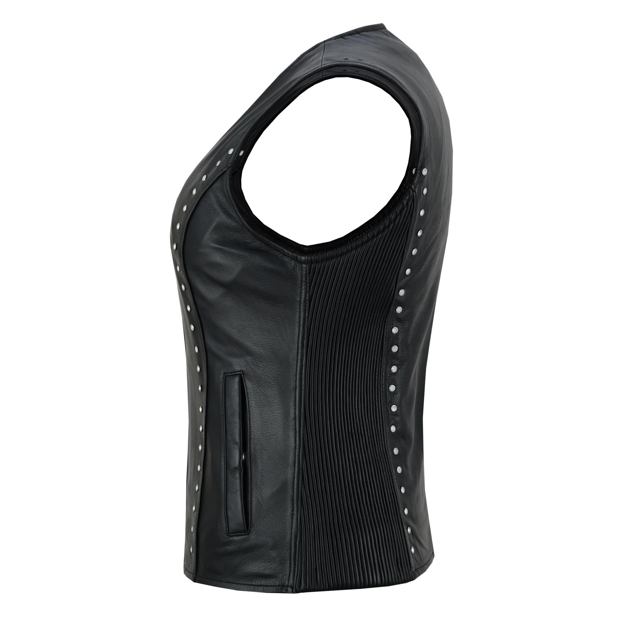 Biker Babe Women’s Studded Leather Motorcycle Vest - Image 6
