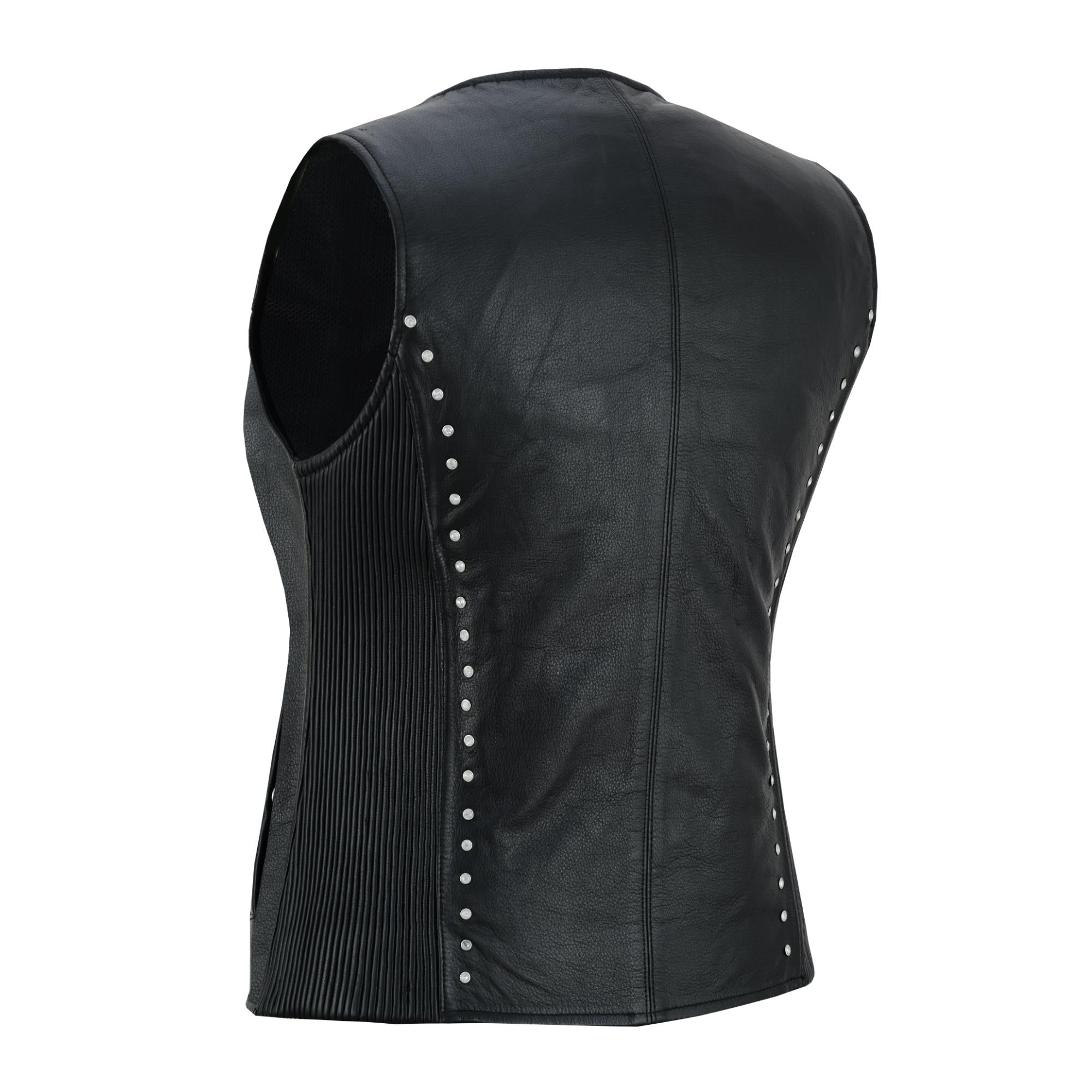 Biker Babe Women’s Studded Leather Motorcycle Vest - Image 5