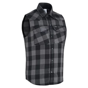 Gray Champ Men’s Gray Black Sleeveless Flannel