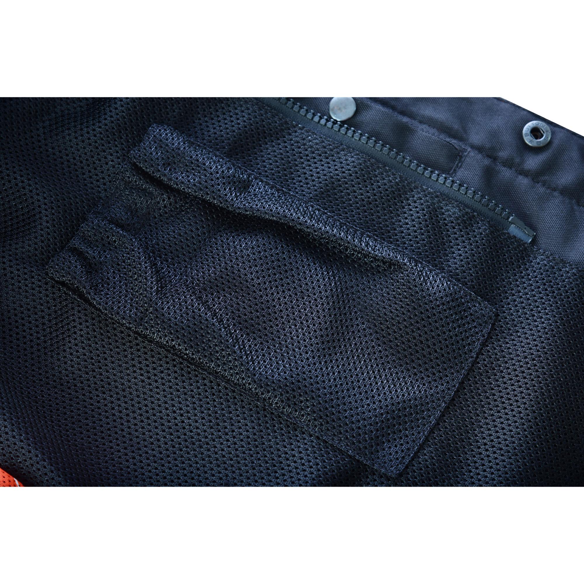 Night Tiger Men’s Black Mesh Textile Vest with Orange Diamond Stitch - Image 16