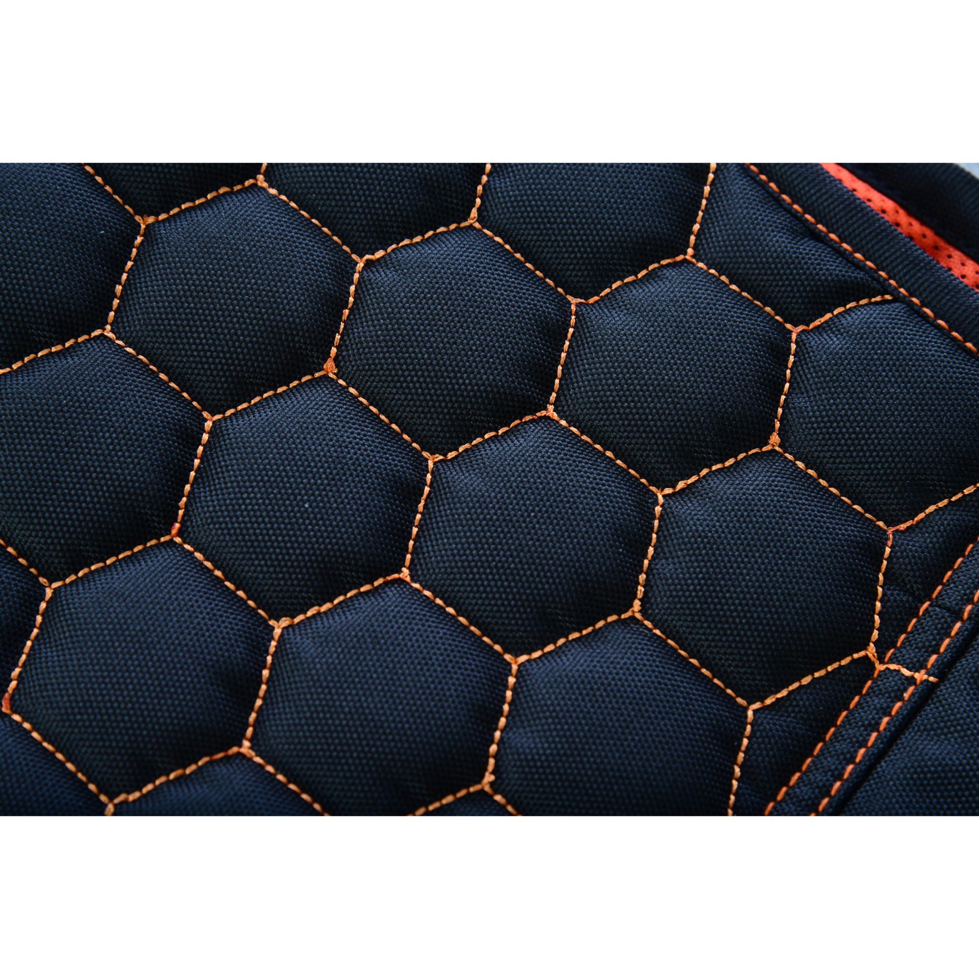 Night Tiger Men’s Black Mesh Textile Vest with Orange Diamond Stitch - Image 19