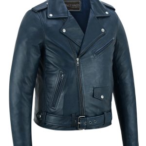 Moonlight Women's Navy Blue Fashion Leather Jacket