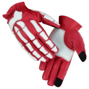 Skeletal Grip Red and White Skeleton Design Riding Glove